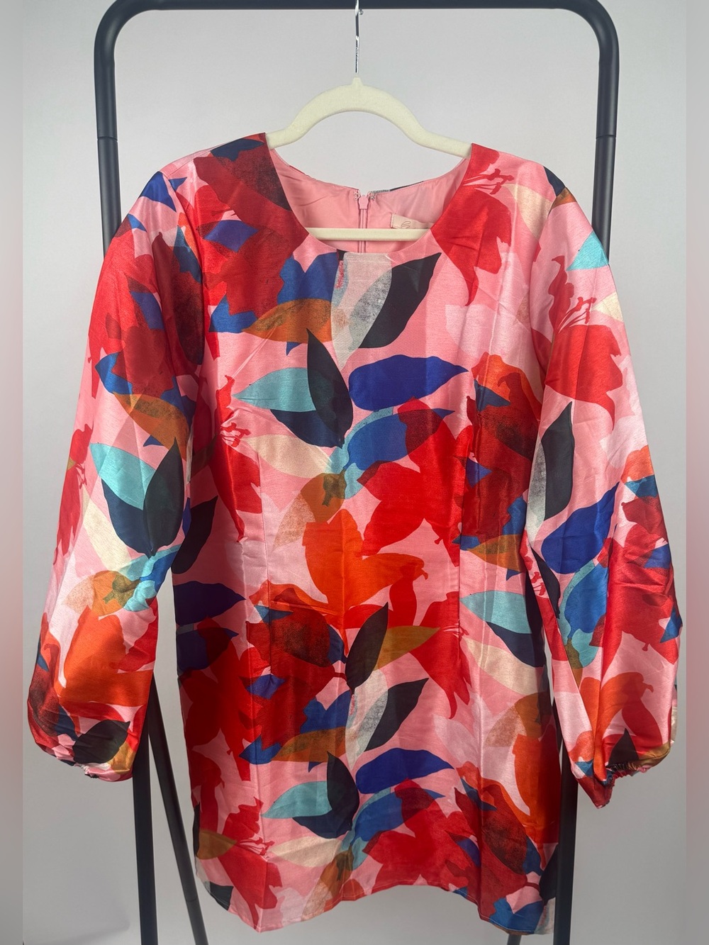 Anthropologie Hutch Carolyn Papier Mache Mini Dress XL Coral Floral NWT - Picture 4 of 8